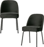 Woood vogue eetkamerstoelen - velvet stof - zwart - set van 2