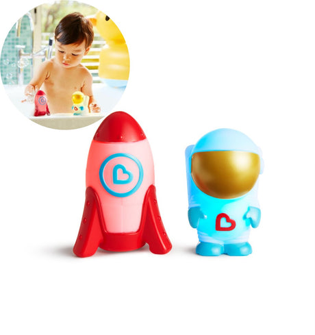 Munchkin Galaxy Buddies – Badespielzeug – Set mit 2 leuchtenden Weltraumfiguren – ab 9 Monaten