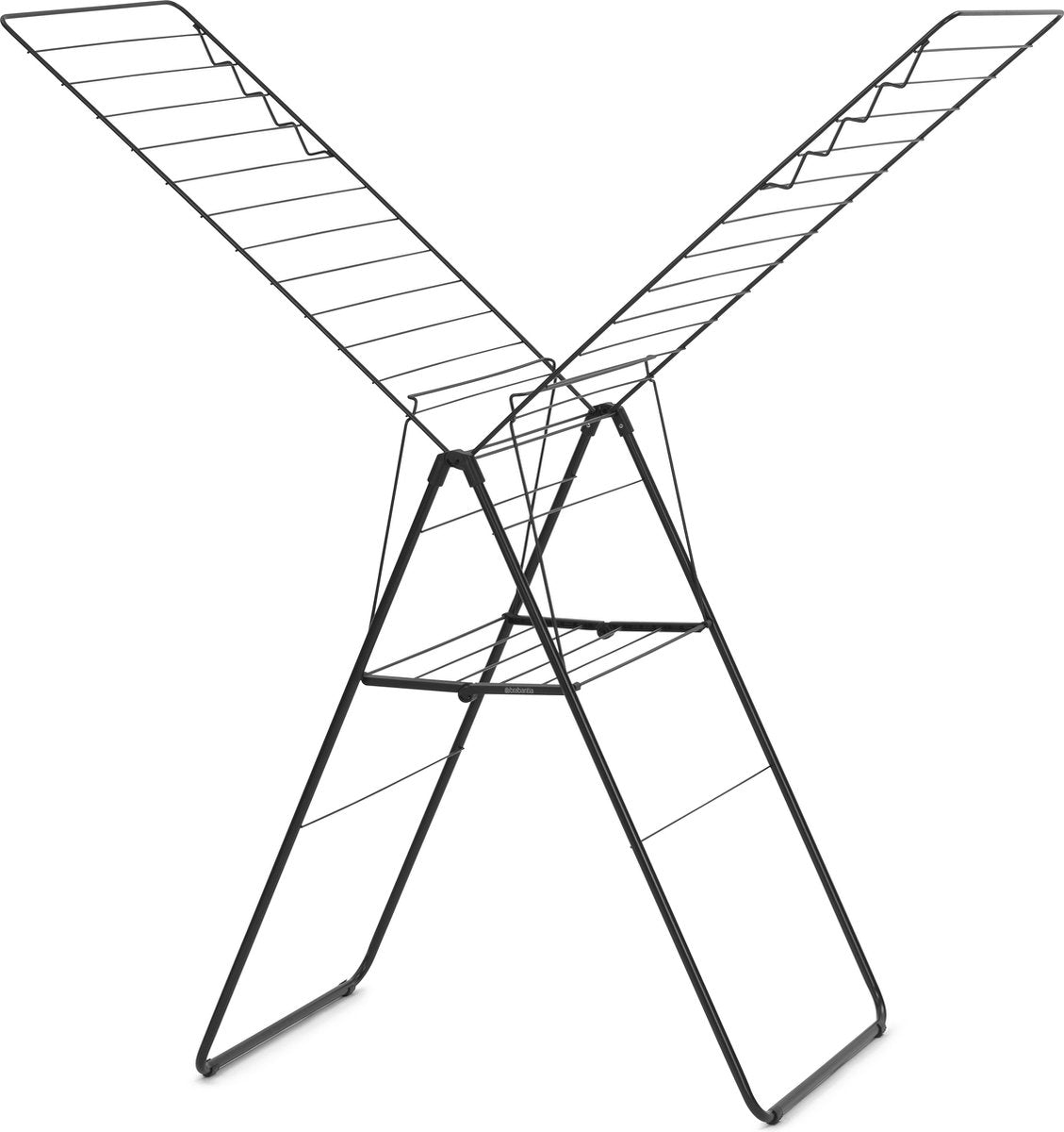 Brabantia hangon droogrek 25m - inklapbaar wasrek - matt black