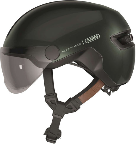 Abus Fahrradhelm Hud-Y Ace Moss Green L – 57–61 cm – Grün – geeignet für den Einsatz auf Elektrofahrrädern – City-Fahrrädern – 460 g