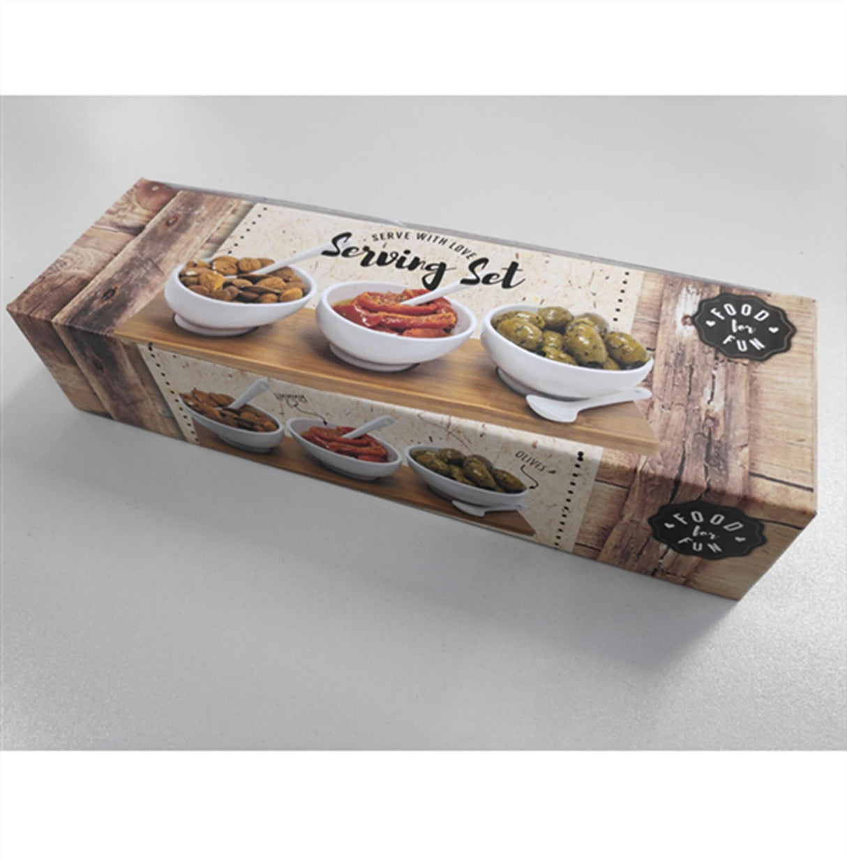 Food for Fun Aperitif-Set 7-teilig mit Holzbrett
