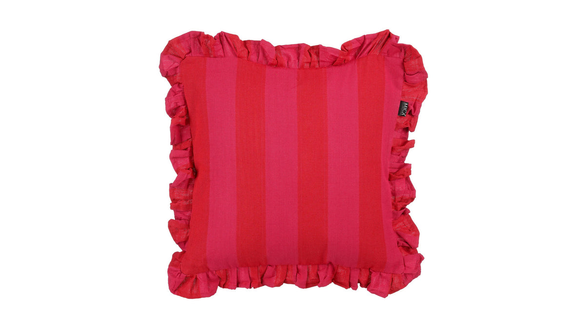 Kussen roze streep - l45xb45xh10cm