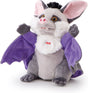 Trudi - Handpuppen Handpuppe Fledermaus 26 cm - handgefertigt in Italien - weicher Plüsch - Kuscheltier für Jungen und Mädchen - grau lila - 15x26x15 cm Größe S