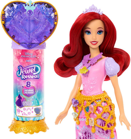 Mattel Disney Princess Jewel Reveal – Ariel-Modepuppe mit 8 Überraschungen