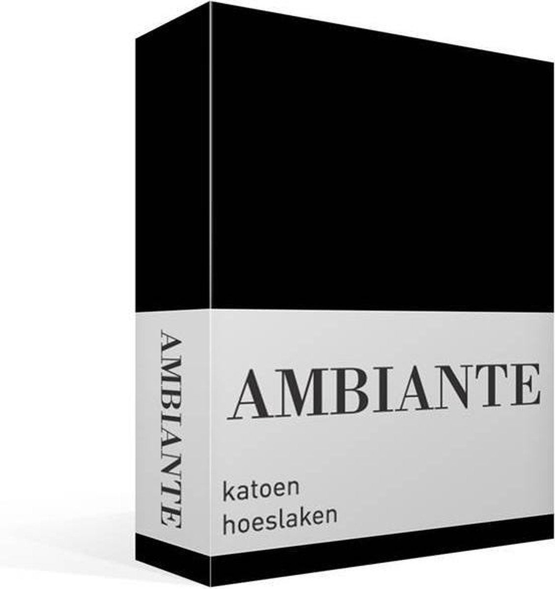 Ambiante cotton uni - hoeslaken - lits-jumeaux - 200x210 220 cm - black