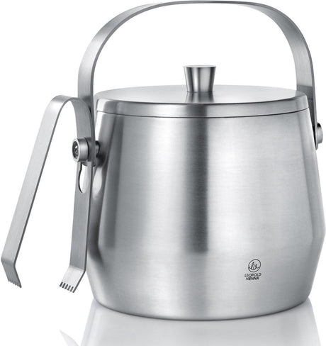 Leopold vienna - ijsemmer met deksel dubbelwandig rvs - 1,0l met tang