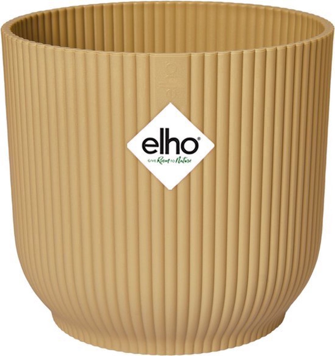 Elho Vibes Fold Round 16 – Blumentopf für den Innenbereich – 100 % recycelter Kunststoff – ø 16,1 x H 14,8 cm – Buttergelb