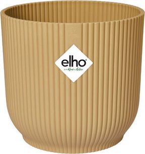 Elho Vibes Fold Round 16 – Blumentopf für den Innenbereich – 100 % recycelter Kunststoff – ø 16,1 x H 14,8 cm – Buttergelb