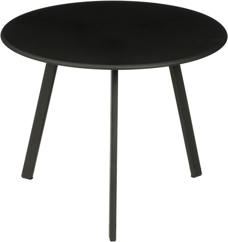 Mica decorations seatle bijzettafel voor buiten - salontafel rond - plantentafel en koffietafel - h30 x ø38 cm - metaal - zwart