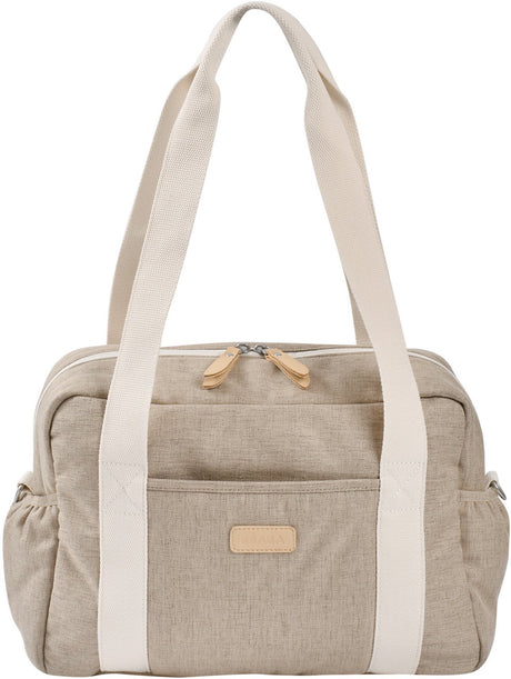 Béaba Paris Wickeltasche 16 l Ton – Unisex-Babytasche aus 100 % recyceltem GRS-Polyester – 10 Innen- und Außenfächer – isoliertes Flaschenfach und wasserdichtes Futter – inklusive Wickelunterlage, Kinderwagenhaken und Trolley-Reißverschluss