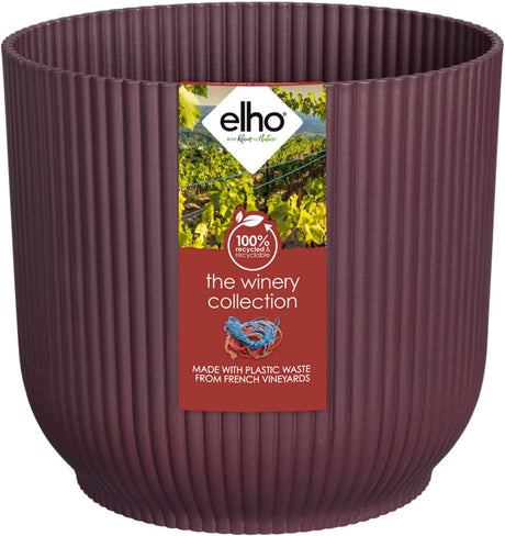 Elho the winery Collection 16 – Blumentopf für den Innenbereich – 100 % recycelter Kunststoff – ø 16,1 x H 14,8 cm – Burgunderrot
