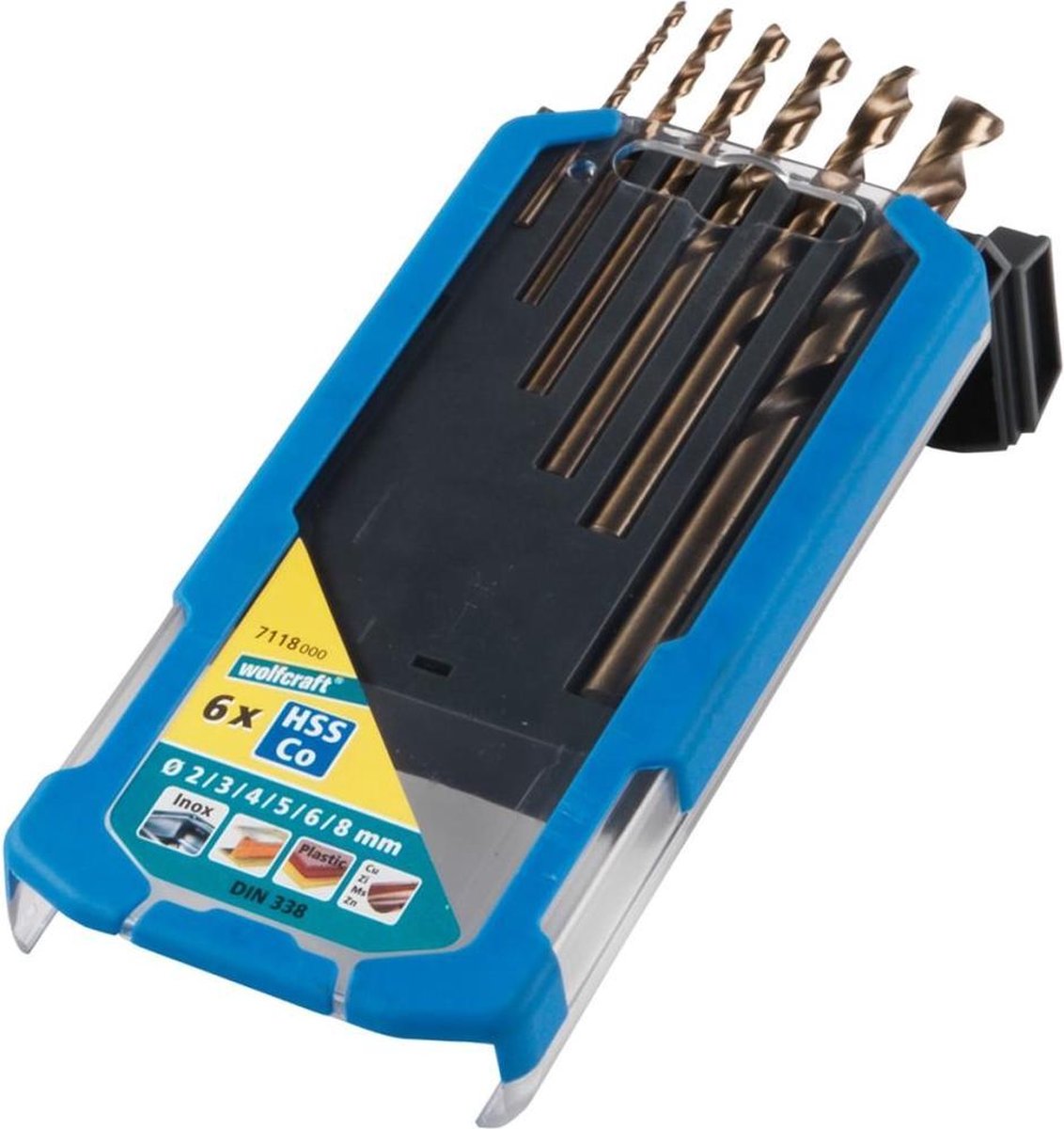 Wolfcraft - metaalboorset hss-co geslepen, 6-dlg. - 7118000