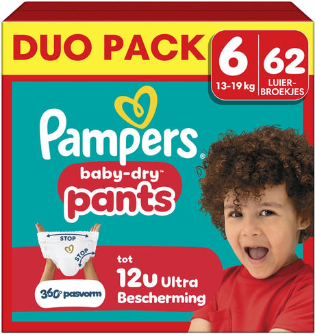 Pampers Baby-Dry-Hosen, Größe 6–62, Windelhosen – 13–19 kg
