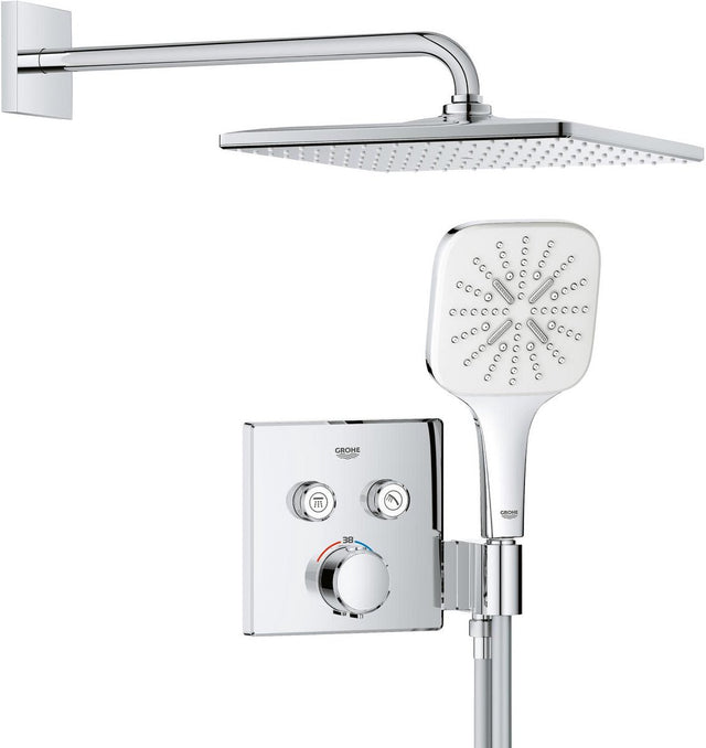 Grohe Präzisions-Smartcontrol-Einbaubrause – wassersparend – quadratisches Bedienfeld – Chrom