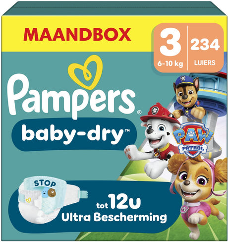 Pampers Baby-Dry Paw Patrol Edition Größe 3 – 234 Windeln – 6 kg–10 kg