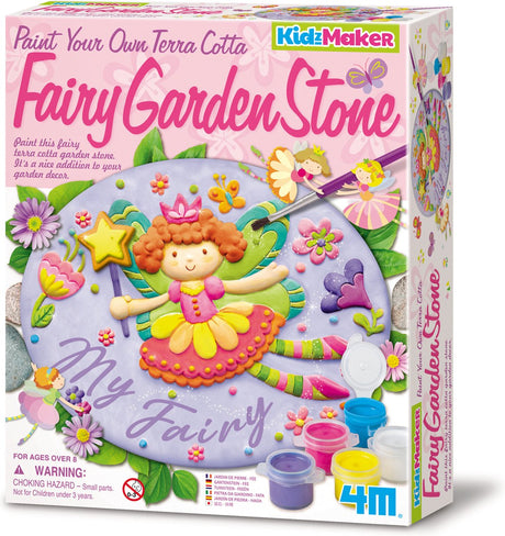 4 m Basteln – Bemalen Sie Ihren Terrakotta-Gartenstein – Fee – Hobby-Paket – Kindermacher – 8+