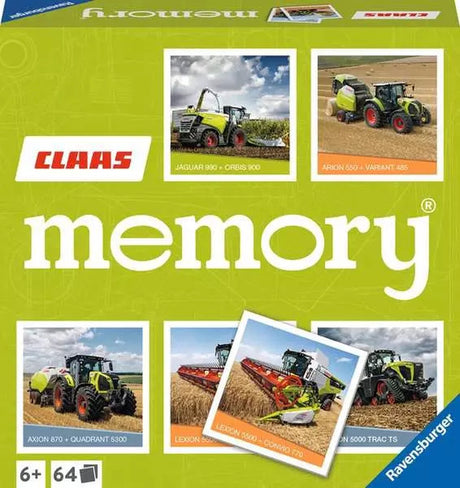 Ravensburger claas memory® - 20882 - der spieleklassiker für alle landmaschinen fans, merkspiel für 2-8 spieler ab 6 jahren