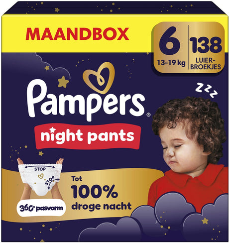 Pampers Nachthose Größe 6 – 138 Windelhose – 13 kg+ – Monatsbox