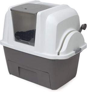 Katzentoilette - inkl. 4 Abfallbeutel – grauweiß – 67 x 48 x 46 cm
