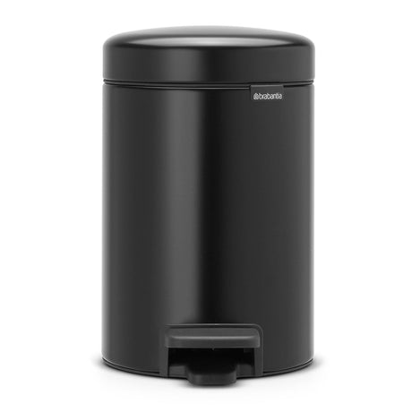 Brabantia Newicon Abfallbehälter – 3 Liter – Badezimmer – Mattschwarz