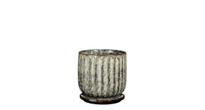 Tim pot round grey - h16xd15,5cm