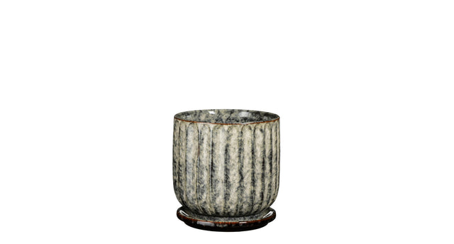 Tim pot round grey - h16xd15,5cm