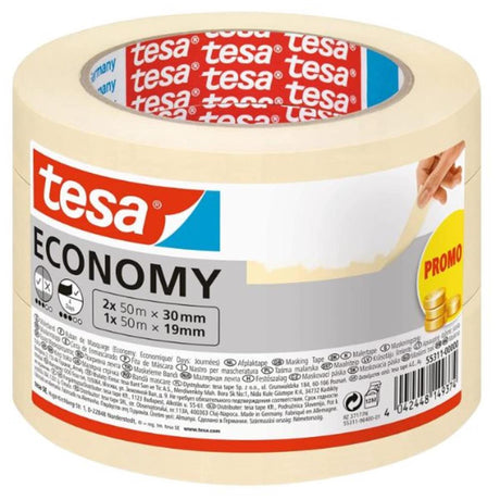Tesa Malerband Eco 3er Set (2x 50mx30mm, 1x 50mx19mm)