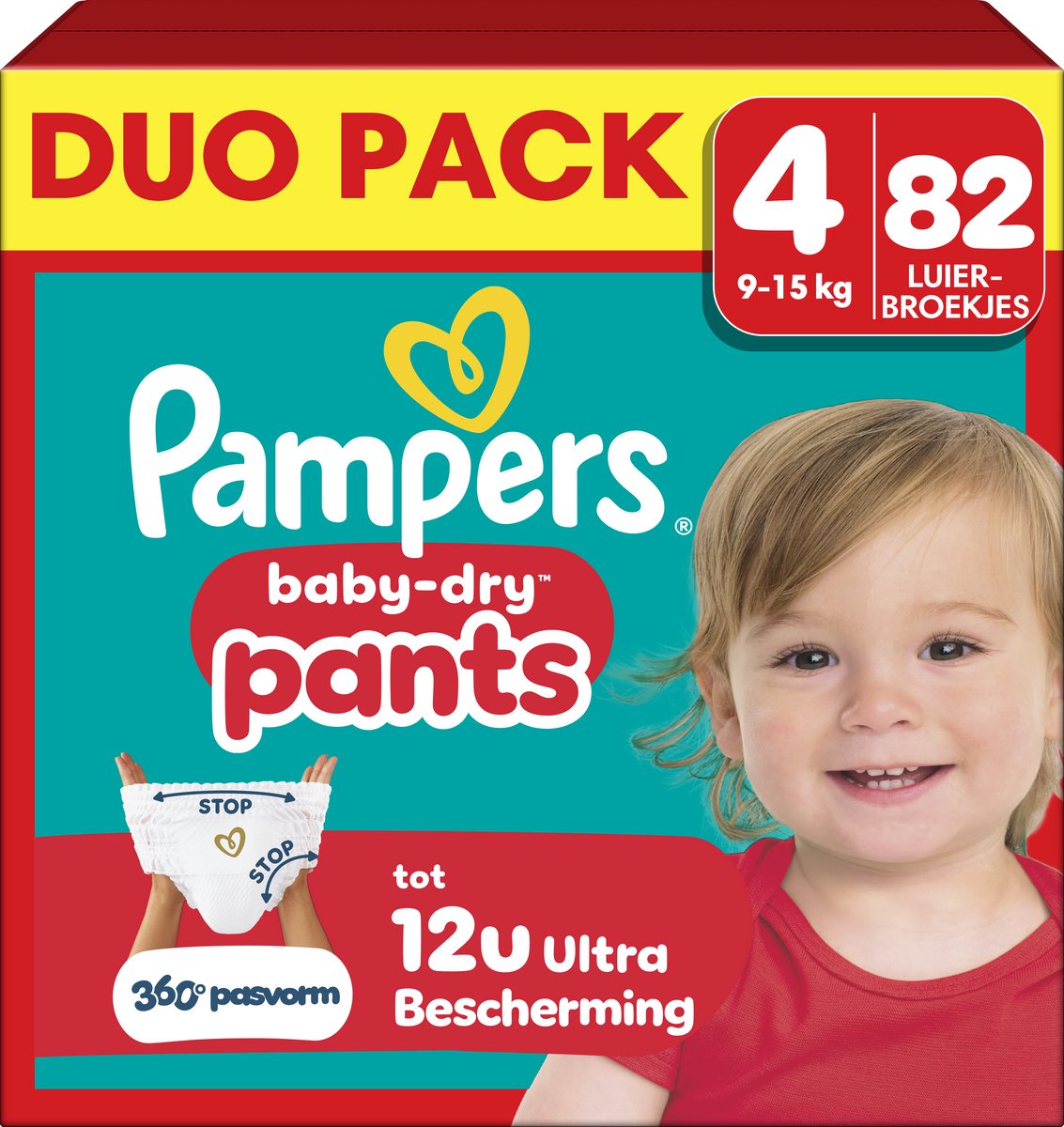 Pampers baby-dry pants maat 4 - 82 luierbroekjes - 9kg-15kg