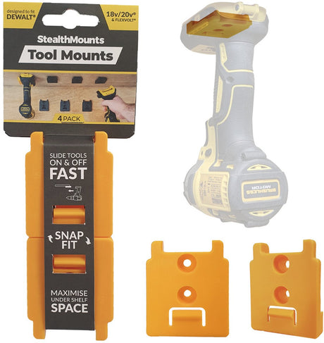 Stealthmounts tm-dw18-ylw-4 Maschinenhalter für Dewalt XR – Gelb – 4er-Pack