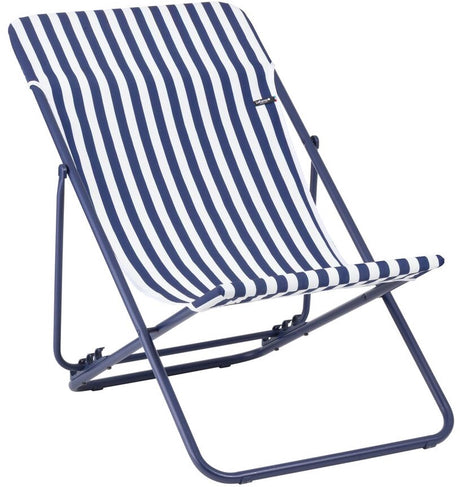 Lafuma Maxi Transat – Strandstuhl – faltbar – verstellbar – Airlon – Indigo (blau) gestreift
