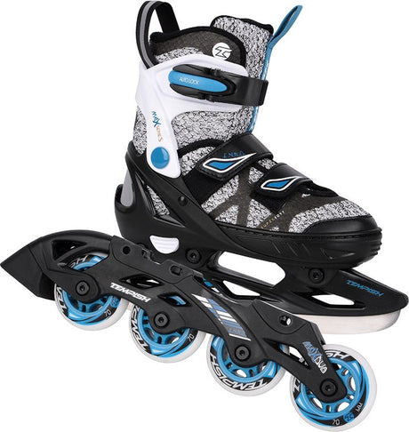 Tempish – Enbo Duo – Eishockey-Schlittschuhe – Kinder-Schlittschuhe – Schwarz – verstellbare Passform, Komfortfutter – Größe EU 37–40
