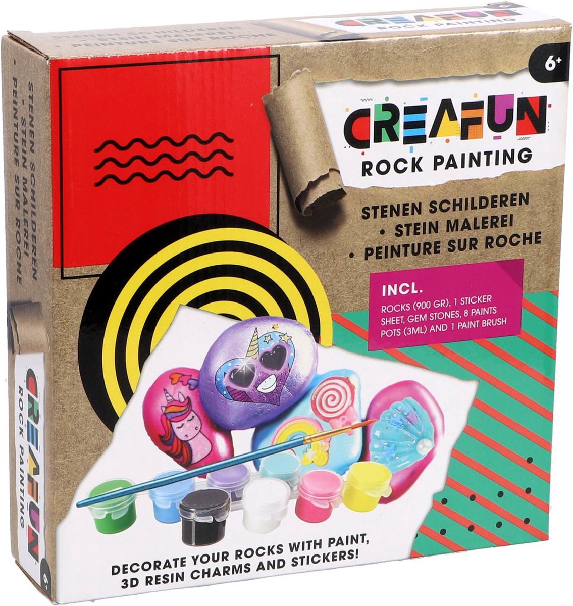 Creafun Hobby-Set Steine ​​bemalen | 3 Stück