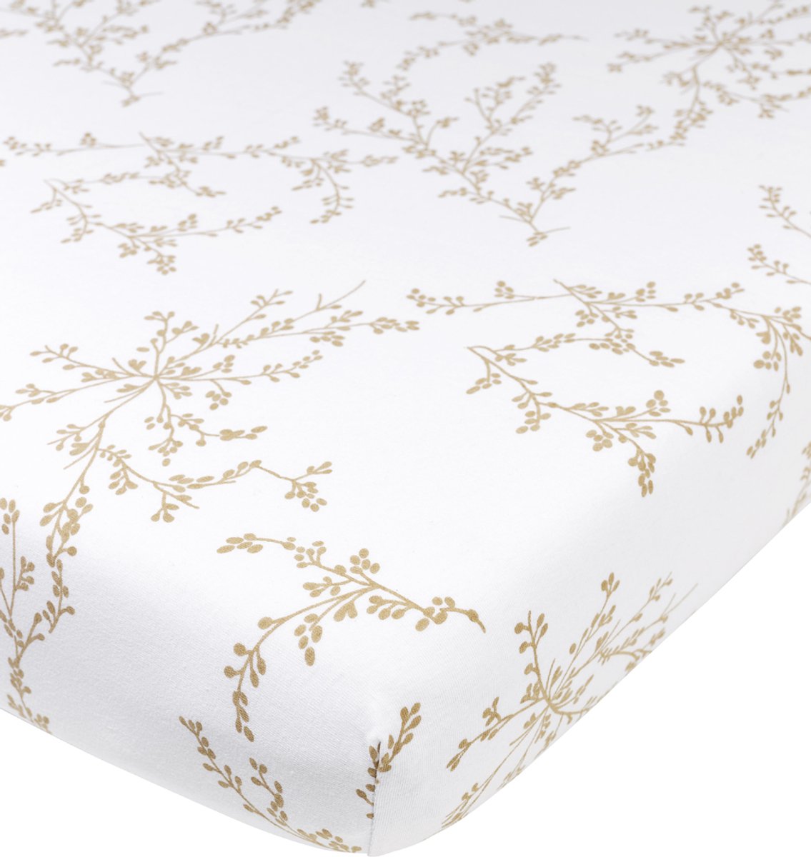 Meyco Baby Branches Spannbetttuch Beistellbett – Sand – 50 x 90 cm