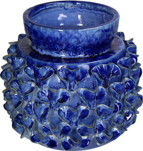 Hd collection vaas aardewerk blauw 22x22x20.5cm