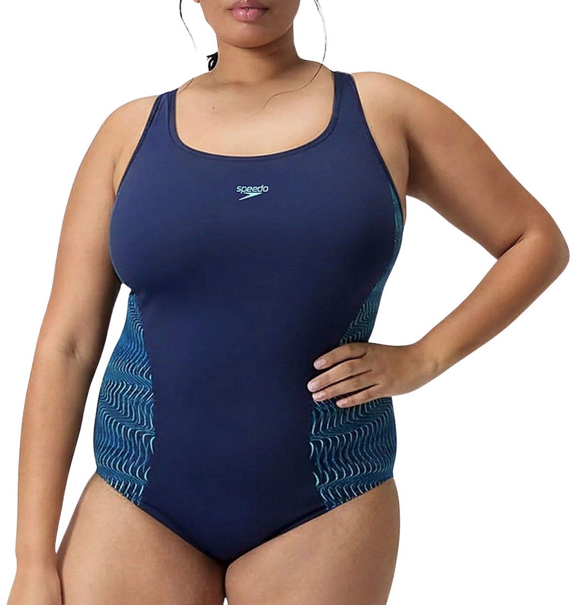 Speedo Plus-Size Placement Medalist Einteiler Damen Sportanzug - Marineblau
