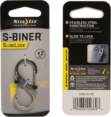 Nite ize ni-lsb2-11-r3 karabijn sidelock s-biner 2 50 mm x 22 mm x 8 mm 1 stuk(s)