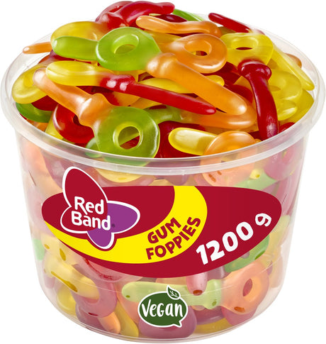 Rote Bandgummimohnblumen (100 Stück)