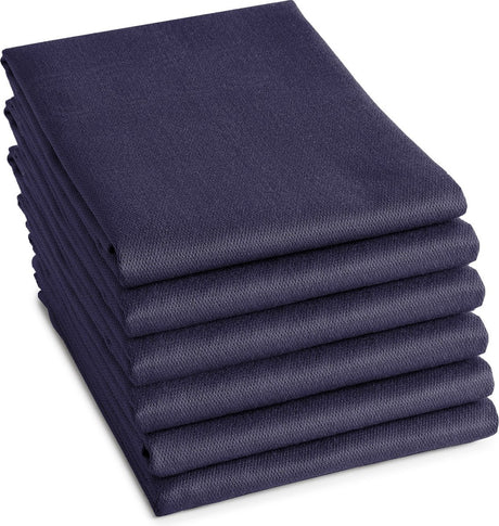 Ddddd - 6x theedoek logo - 60x65 cm - blauw - set van 6 stuks