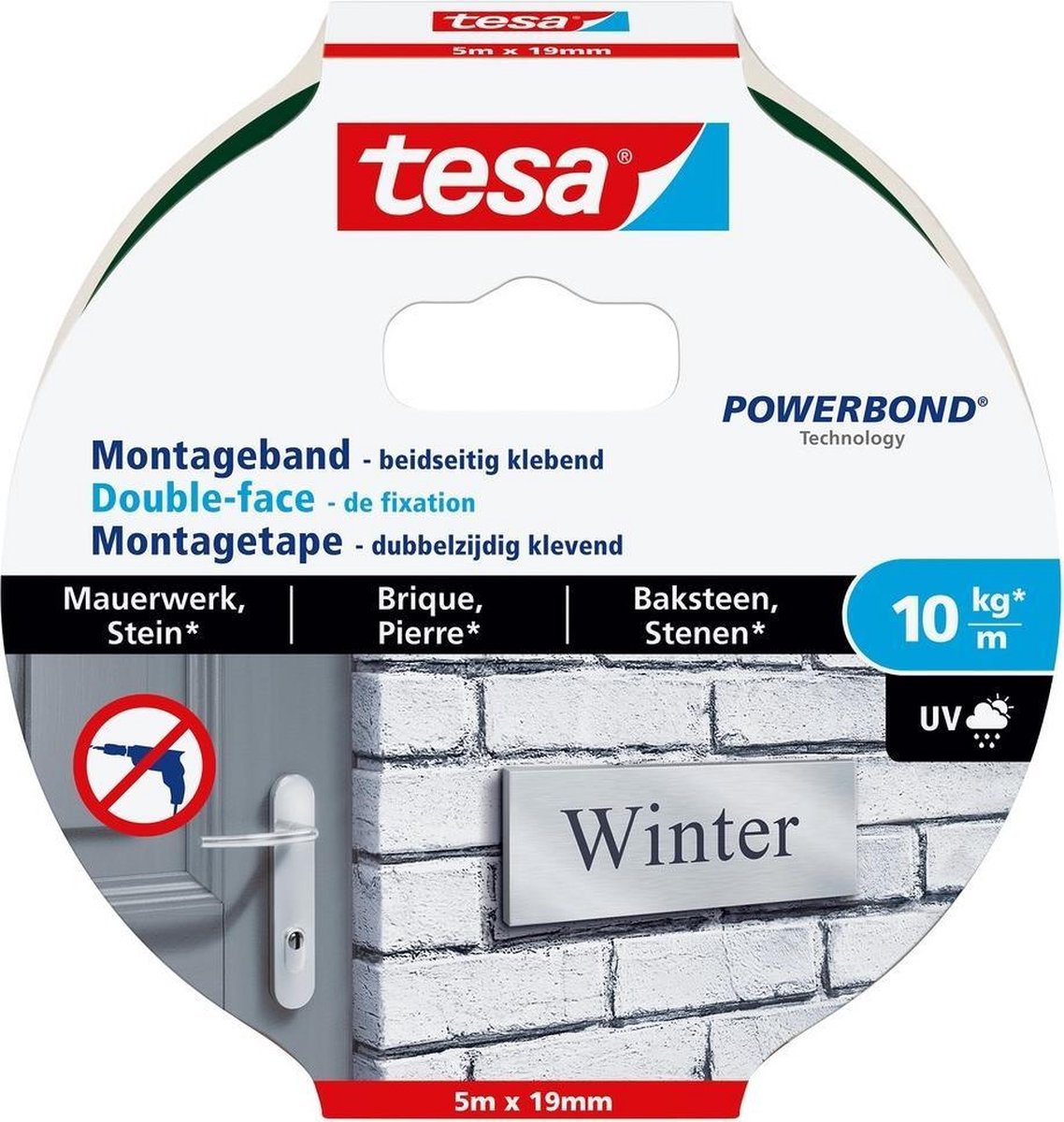 Tesa Brick Stone 77749-00000-00 Montageband Power Bond Schwarz (L x B) 5 m x 19 mm 1 Stück