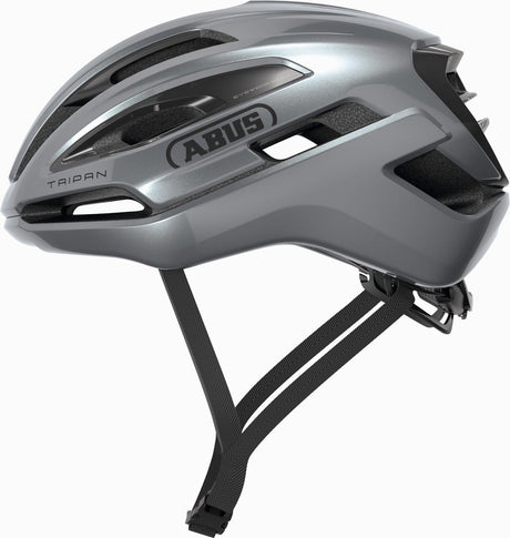 Abus Fahrradhelm Taipan Graphite Silver M – 54–58 cm – Silber – für den Einsatz auf Gravelbikes geeignet – 275 g
