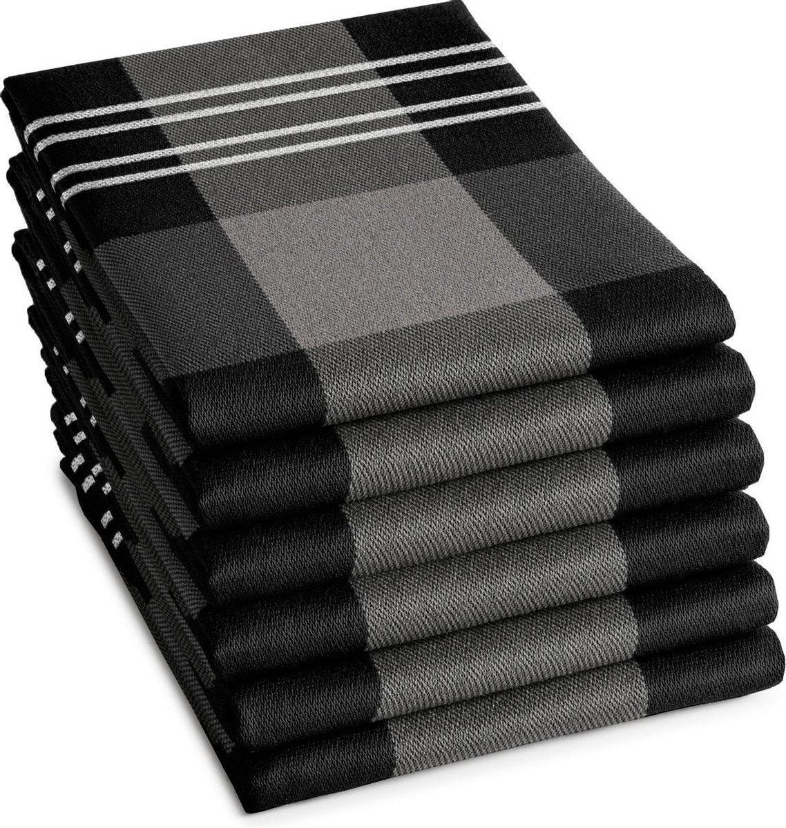 Ddddd - feller - 6x theedoeken - set van 6 - 60x65cm - grijs