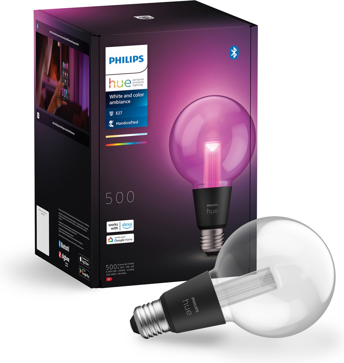 Philips hue lightguide globelamp g95 - wit en gekleurd licht - e27