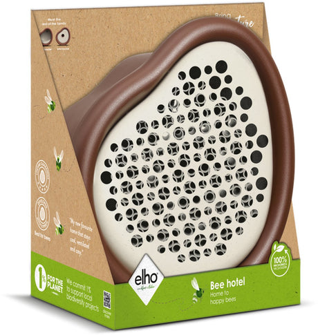 Elho Bio-Bienenhotel 25 cm – Bienenhotel – organisches Design – 100 % recycelter Kunststoff – L27,4 x B16,8 x H25,4 cm – Kastanienbraun