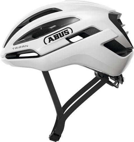 Abus Fahrradhelm Taipan glänzend weiß S - 51-55 cm - weiß - für den Einsatz auf Gravelbikes geeignet - 255 g