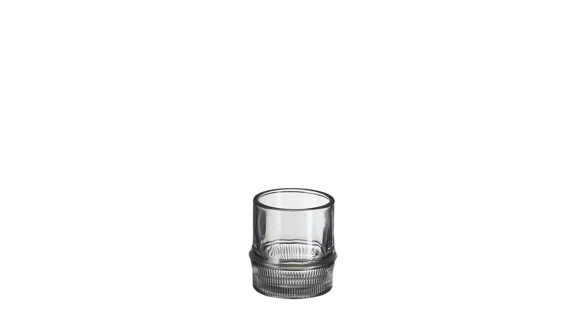 Theelicht houder pjotr grijs - h8xd7,5cm