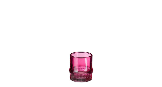 Theelicht houder pjotr roze - h8xd7,5cm