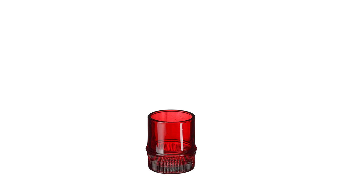 Theelicht houder pjotr rood - h8xd7,5cm