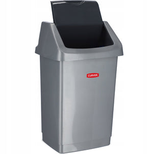 Curver Click-it Multifunktions-Abfallbehälter, Kunststoffkorb, Silber, 50 Liter