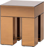 Woood mirrox bijzettafel - hout spiegelglas - bruin - 50x45x45