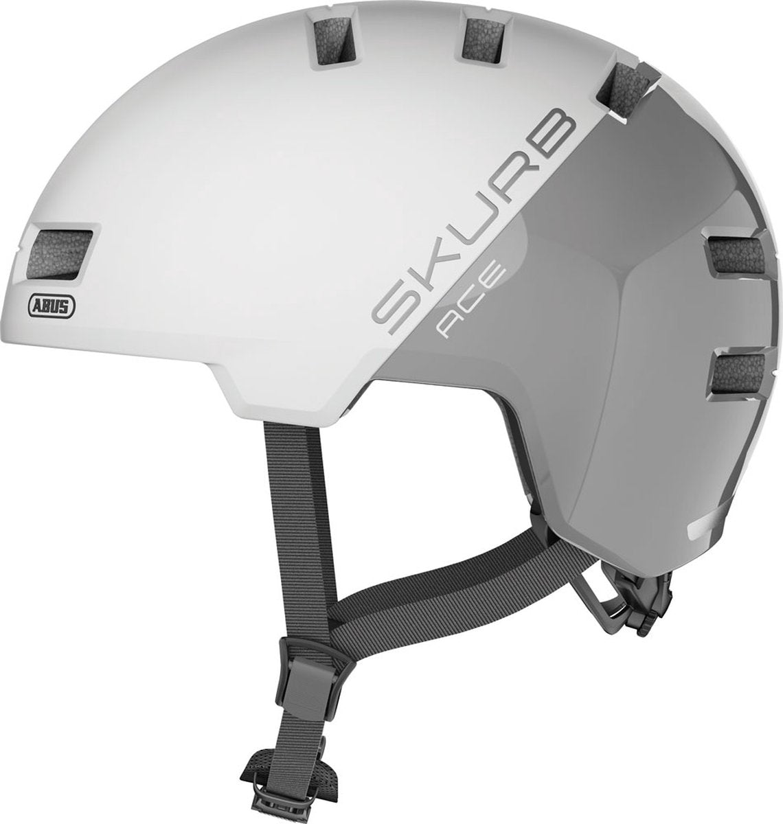 Abus Helm Skurb Ace M Silber Weiß